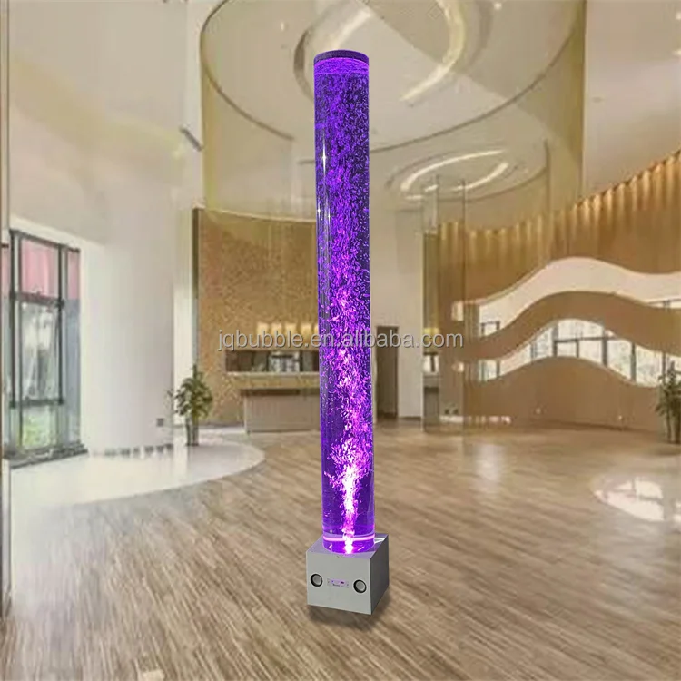 Luxury Home & Office Art Decor LED Light Columns Lamp Novelty Design with Artificial Fish Living Office Space Decoration