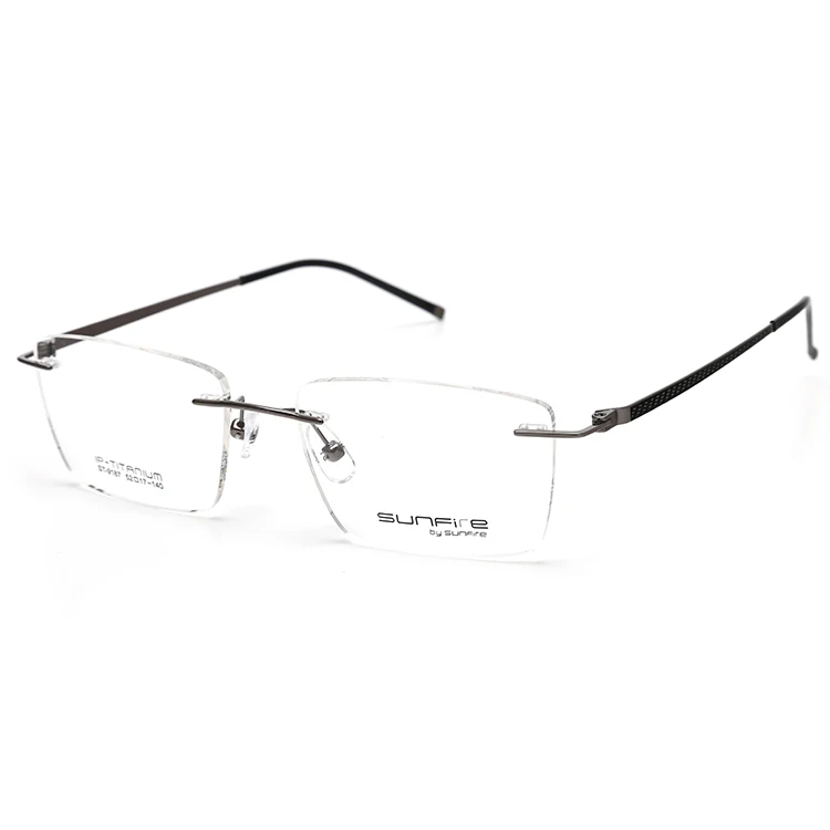 Оправа для очков Мужская титановая без оправы, Классическая Ультралегкая оправа для очков при близорукости, без оправы