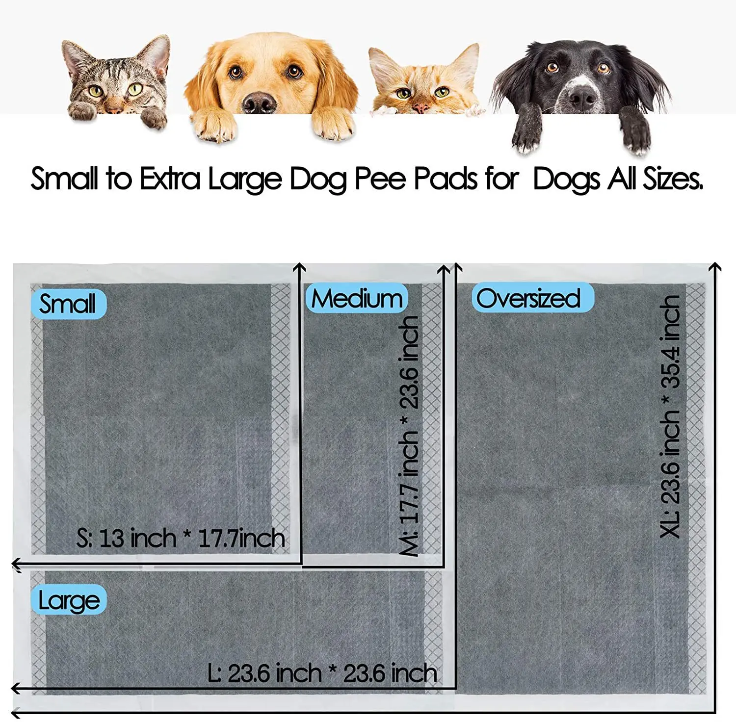 OEM 60x60 XXL 8-Layer Absorbent Activated Carbon Training Puppy/Cat Disposable Pet Pads Bamboo PE Material Sustainable Free