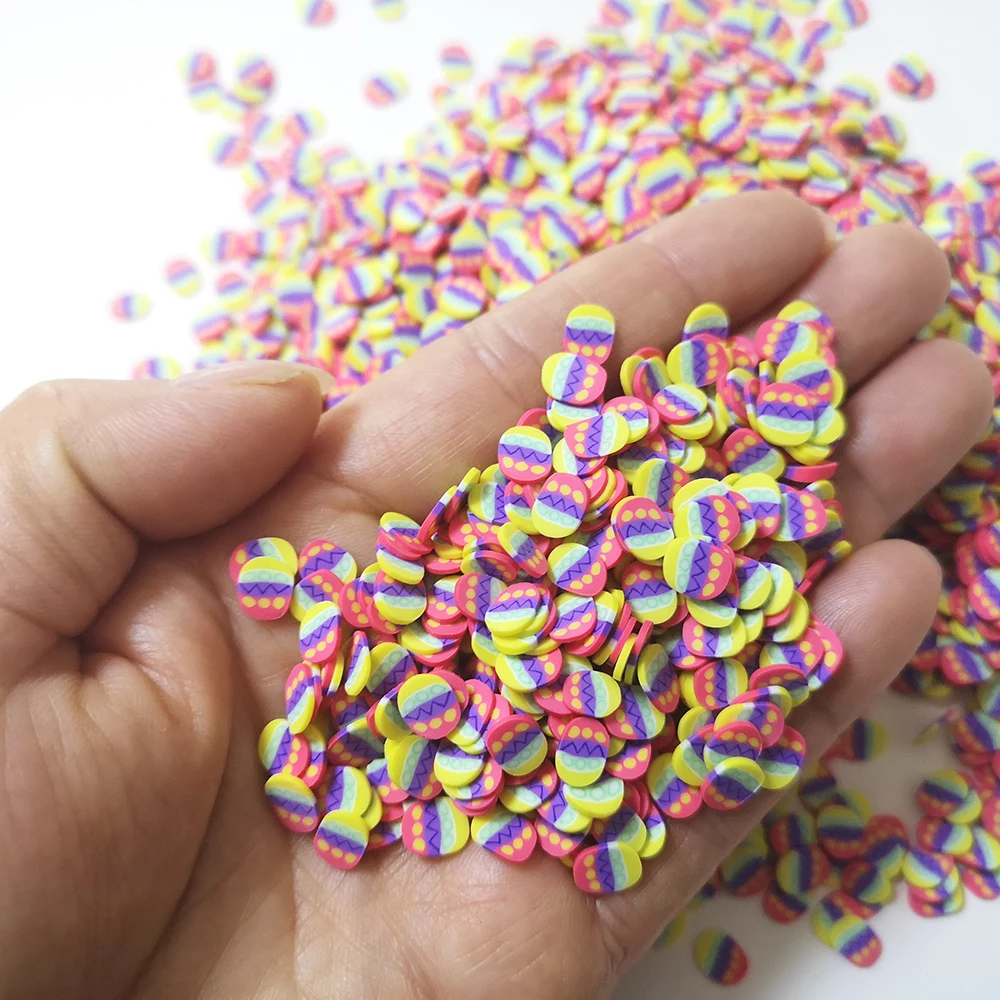 Colorful Easter Egg Sprinkes Polymer Clay Slices Sprinkles DIY Nail Art Slime Supplies Charms