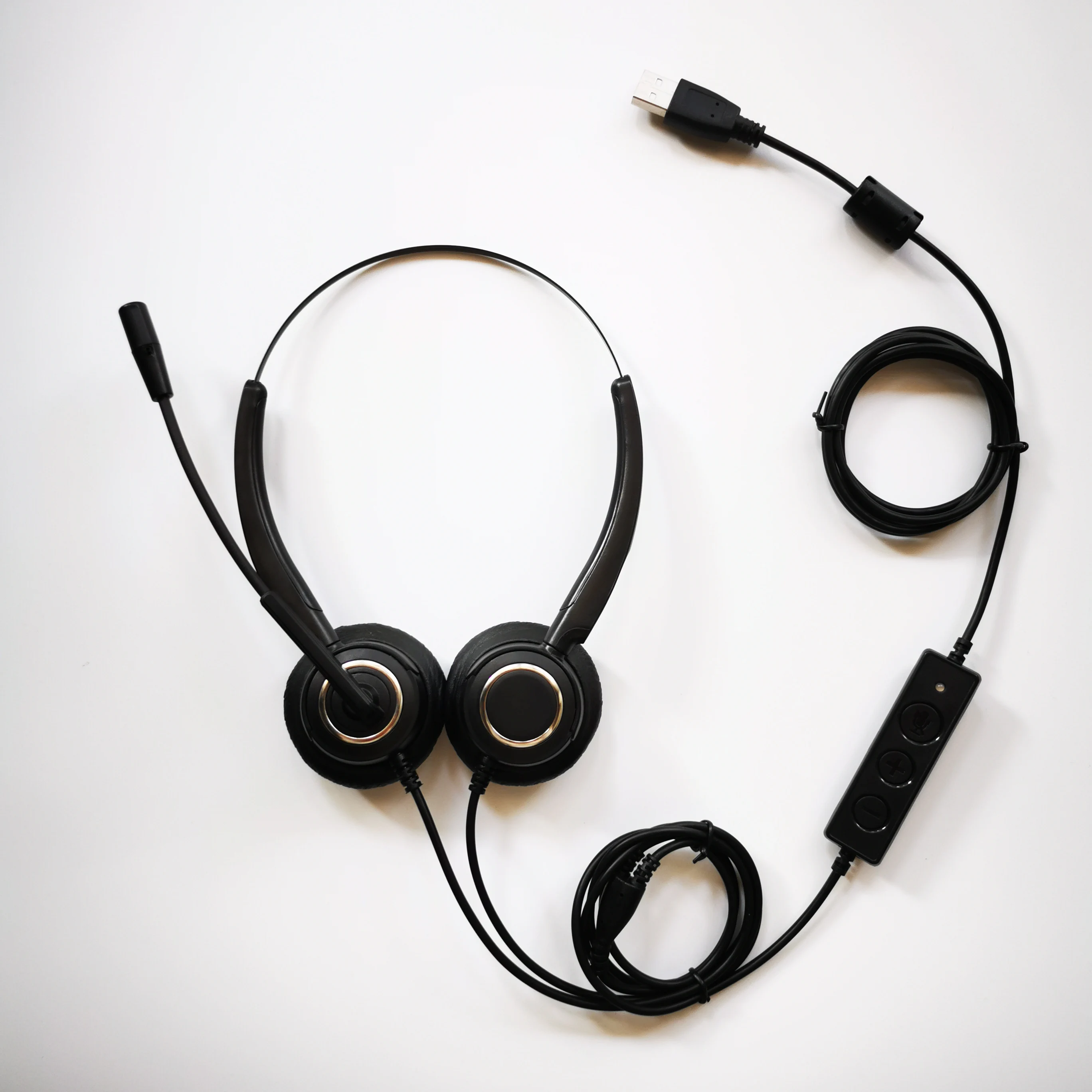 Factory Price LL-51D Noise Cancelling  USB Headset with in-line Controls Adjustable Mic Boom for PC & Mac Classroom or Home