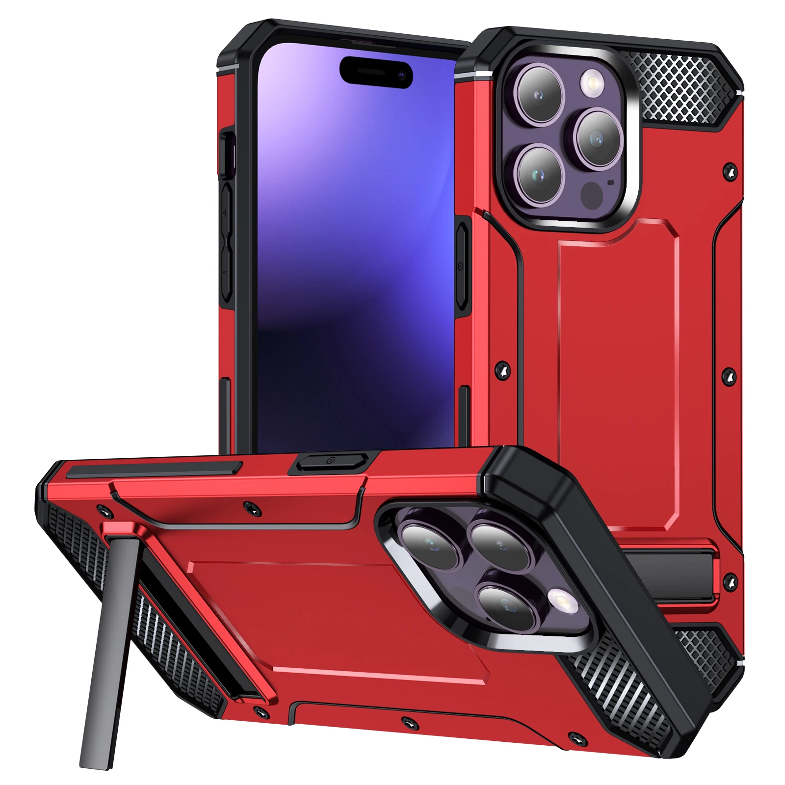 Factory Price Wholesale PC And TPU  2 In 1 Amor Case With Stand Phone Cover For Iphone 14 Pro Max
