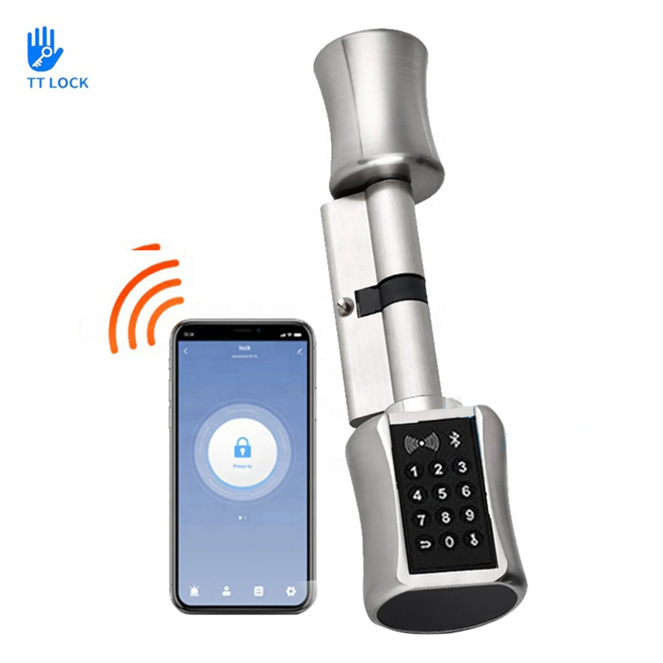 JBLYU Keyless Wireless Smart Door Lock Cylinder Euro Adjustable Electronic Password Lock Cylinder