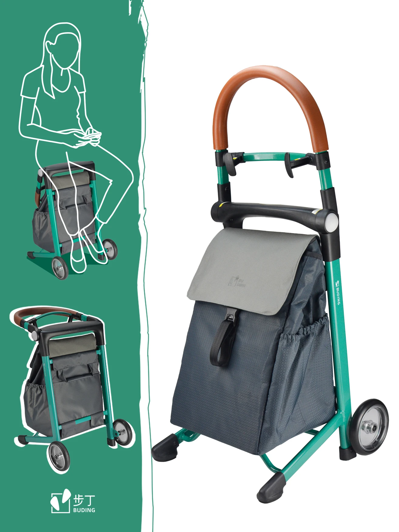 Foldable Shopping Trolley Dolly Cart With Rolling Wheels Removable Bag Personal Handtruck Carrito de Compras con Ruedas