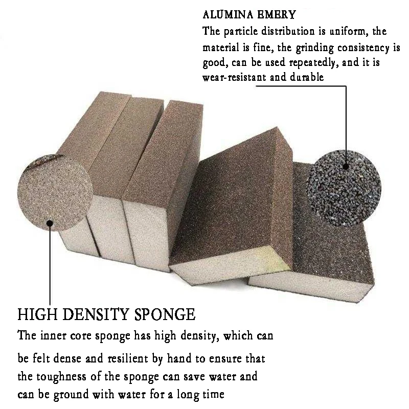 High-Quality Handheld Sponge Sandpaper Block for Metal and Wood Surface Polishing