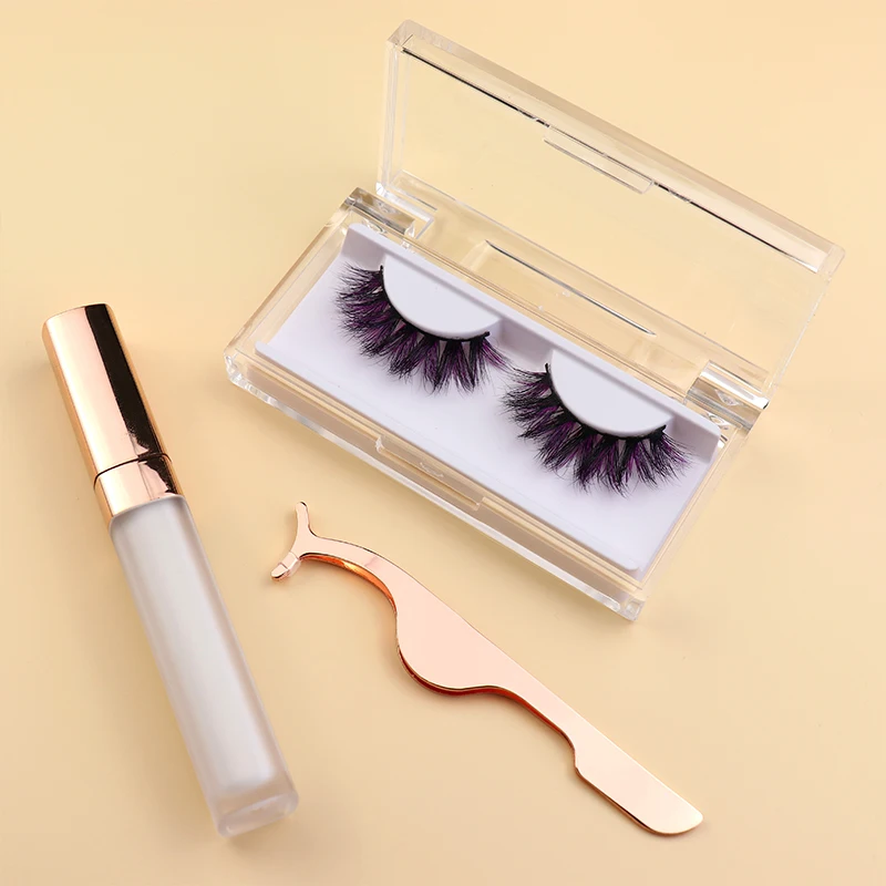 Purple Lash Tweezers Eyelash Tweezers Grip Eyelashes Applicator Volume Lash Tweezers