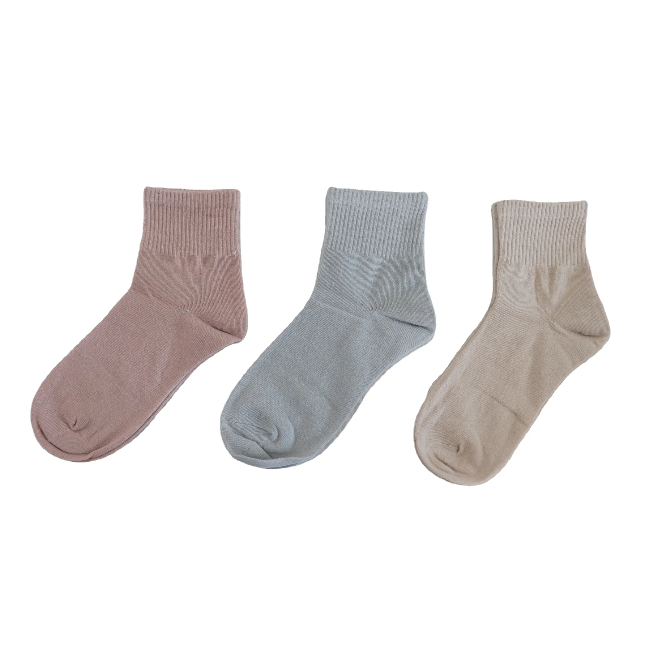 Custom Hemp Organic Cotton Fiber Breathable Sweat-Absorbent Plain simple  Short Socks For Women Size