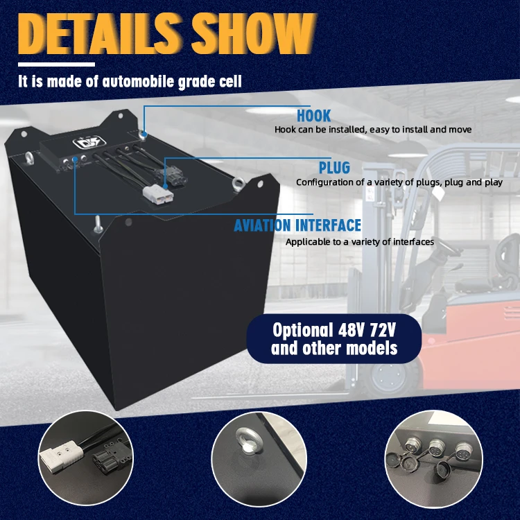 Lithium 48v 400ah 20480wh forklift LFP 51.2v 48volt Truck Wheel Loaders electric forklift battery pack for toyota Doosan Linde