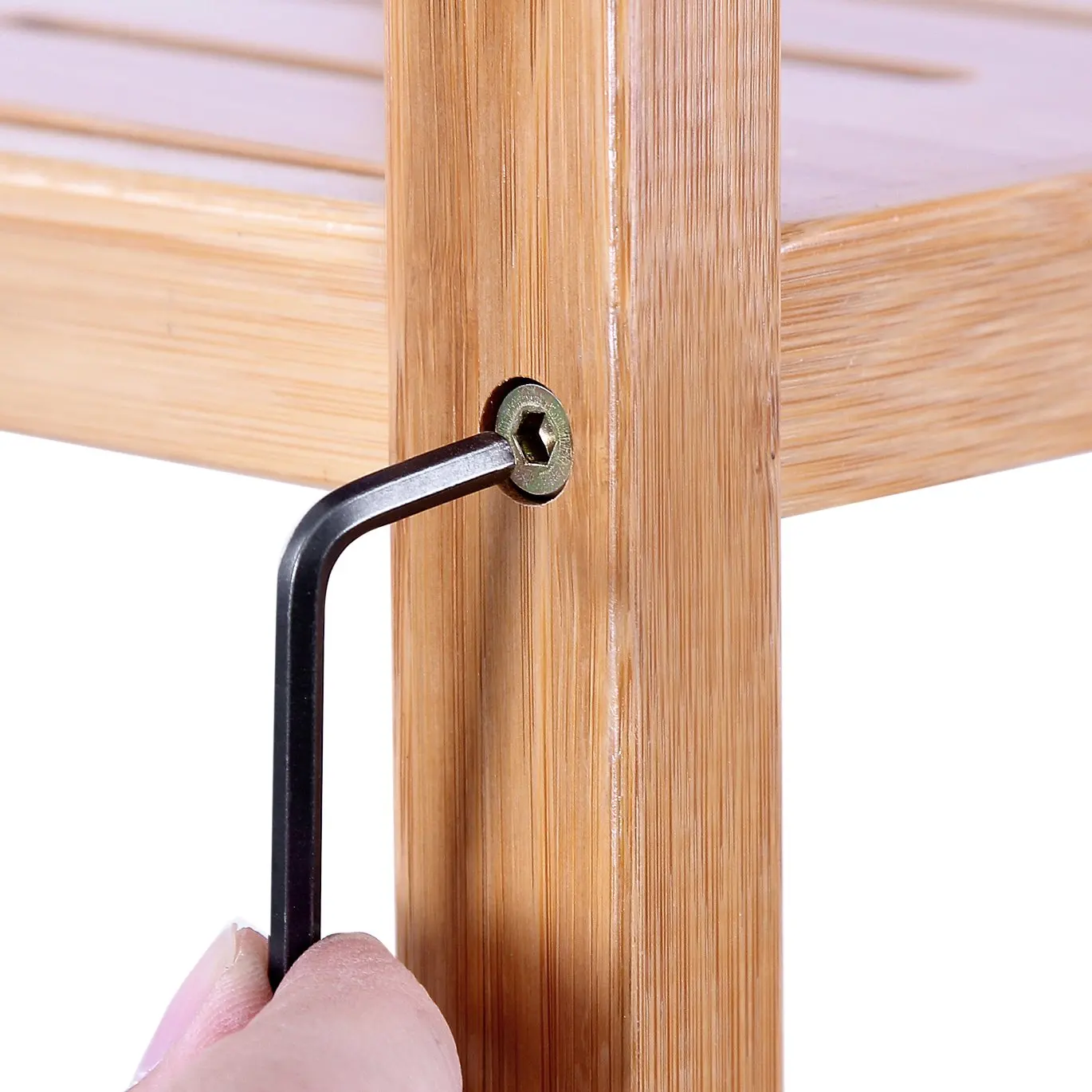 Custom Bamboo Furniture Multifunctional Storage Standing Book Shelf Bamboo Shelf With 3 Shelves