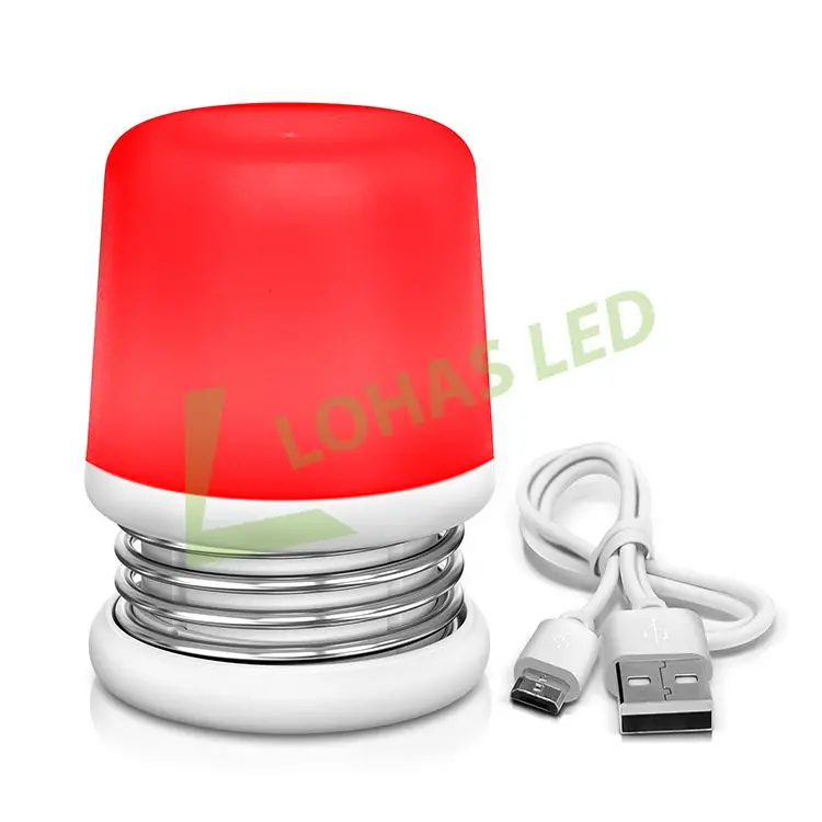 LOHAS Soft Red Lighting Kids Night Table Lights Dimmable Modern USB Rechargeable Bed Lamp Night Lamps For Bedroom Living Room