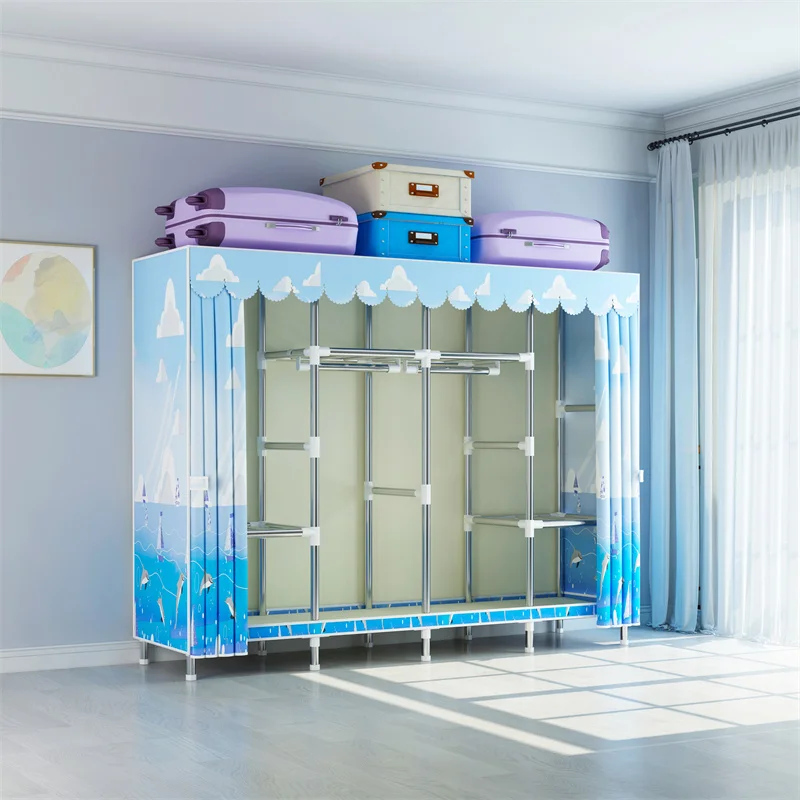 165Cm Wide Sturdy Foldable Portable Wardrobe Joints Connector For Portable Wardrobe Clothes Storage Organizer