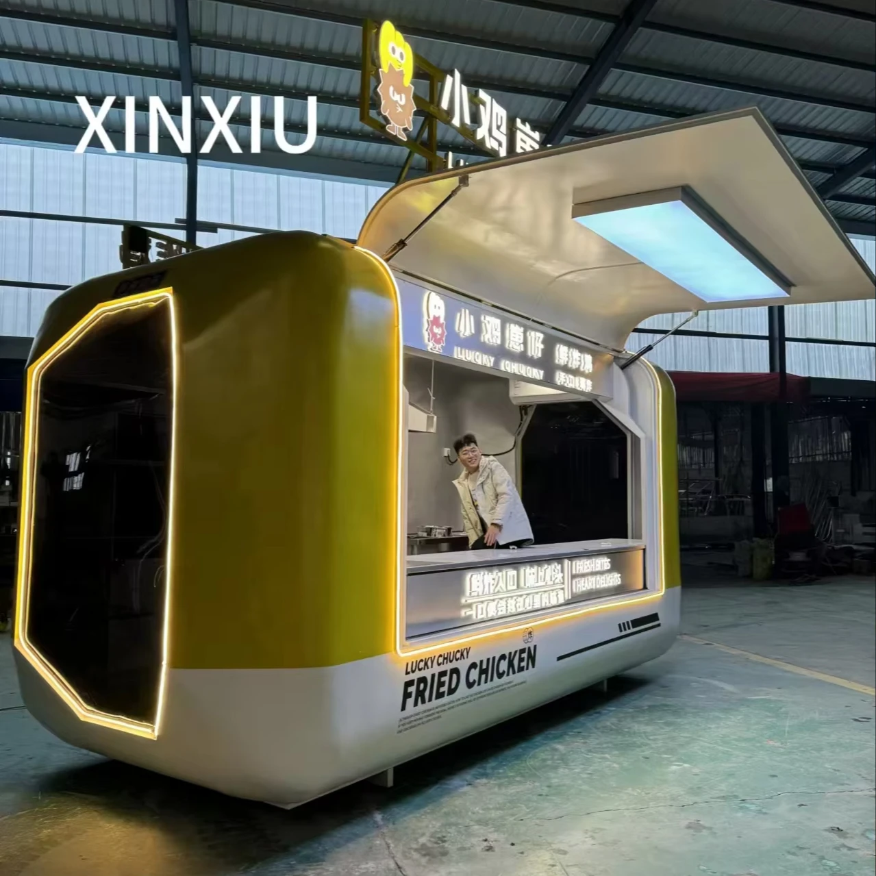New Mobile Modern Fast Food Vending Trailer Truck for Sale Pink RED Black Yellow Green Mobile Restaurant Car Restaurant