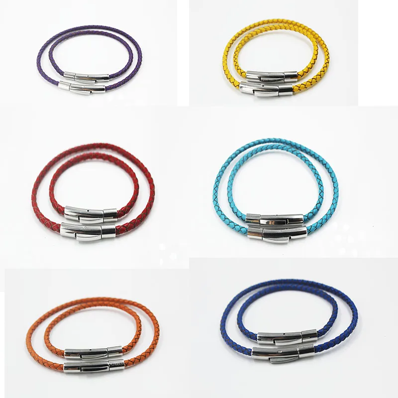 BMZ 2024 New arrivals 3mm non edge-dyed leather necklace cord