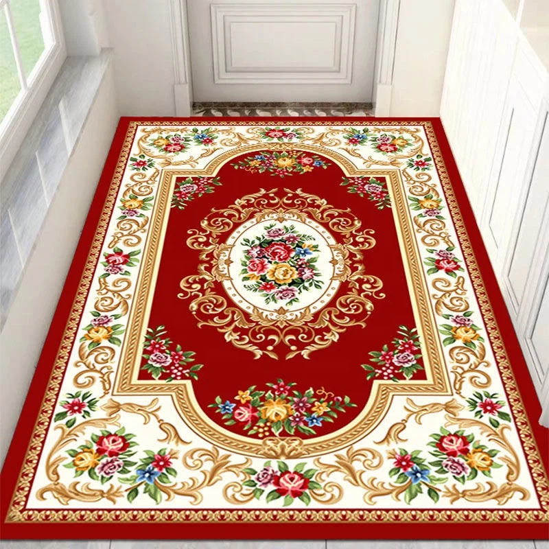Auspicious Floral Printed Low Price Wholesale Welcome Doormats soft Stain Resistance Washable Foot Floor Mat