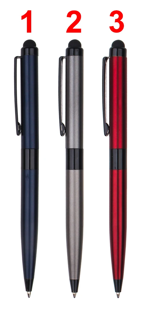 New Promotional 2-in-1 Metal Stylus Ball Point Pen Matte With Custom Logo Printed Laser Writing Novelty Click