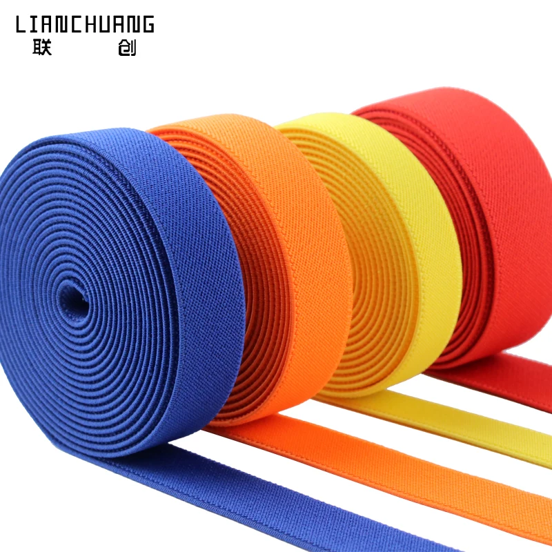 Высокое качество 25 мм тканые черно-белые цветные мягкие плоские Вертлюги трикотажные эластичные ленты для одежды эластичные ленты