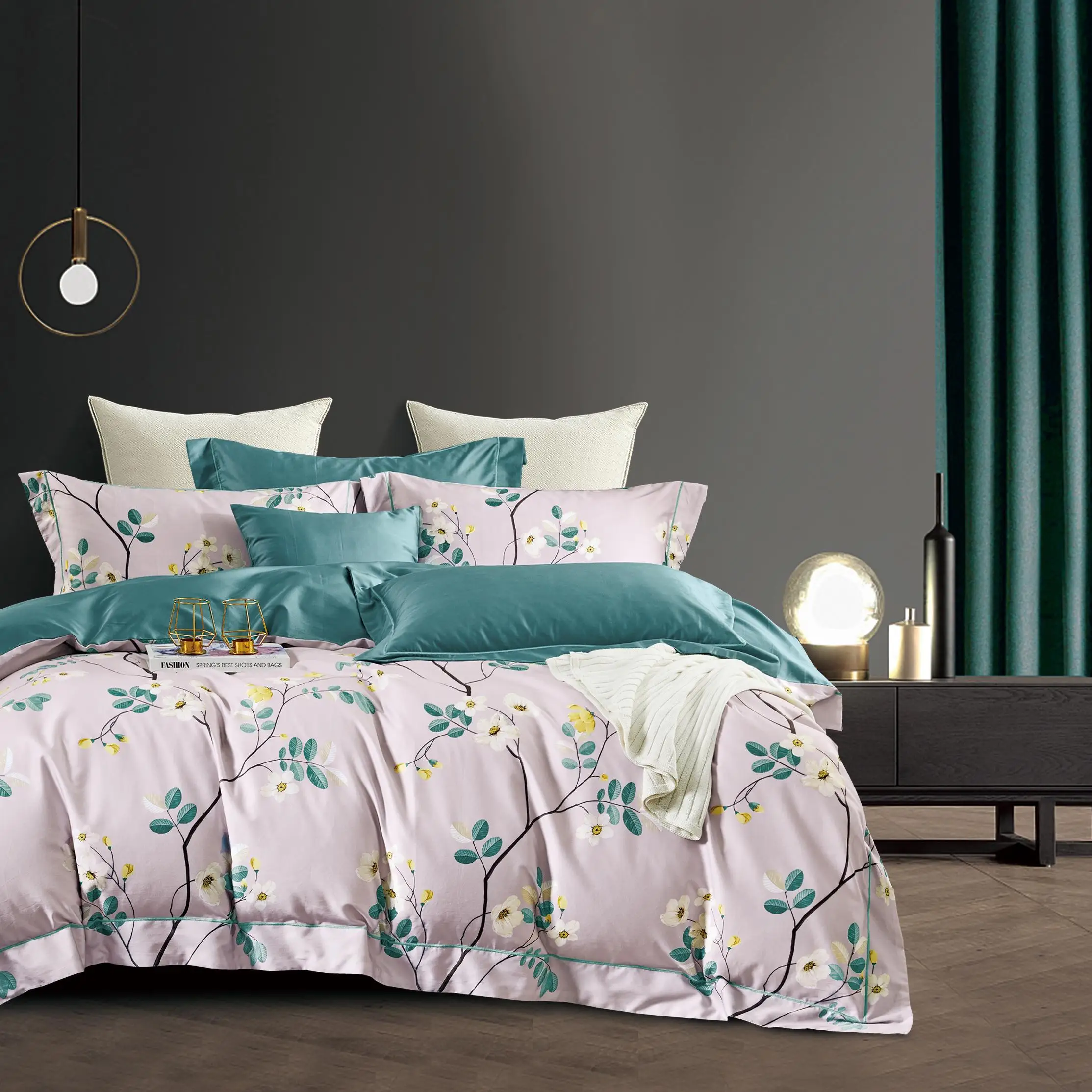 roll packing in stock low MOQ pure cotton satin fabric for bed linen