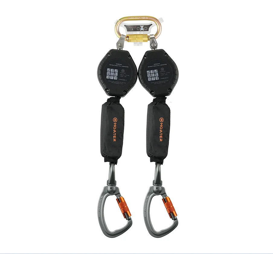 HOATER CE certified retractable brake equipment fall arrester with webbing steel rope system fall protection