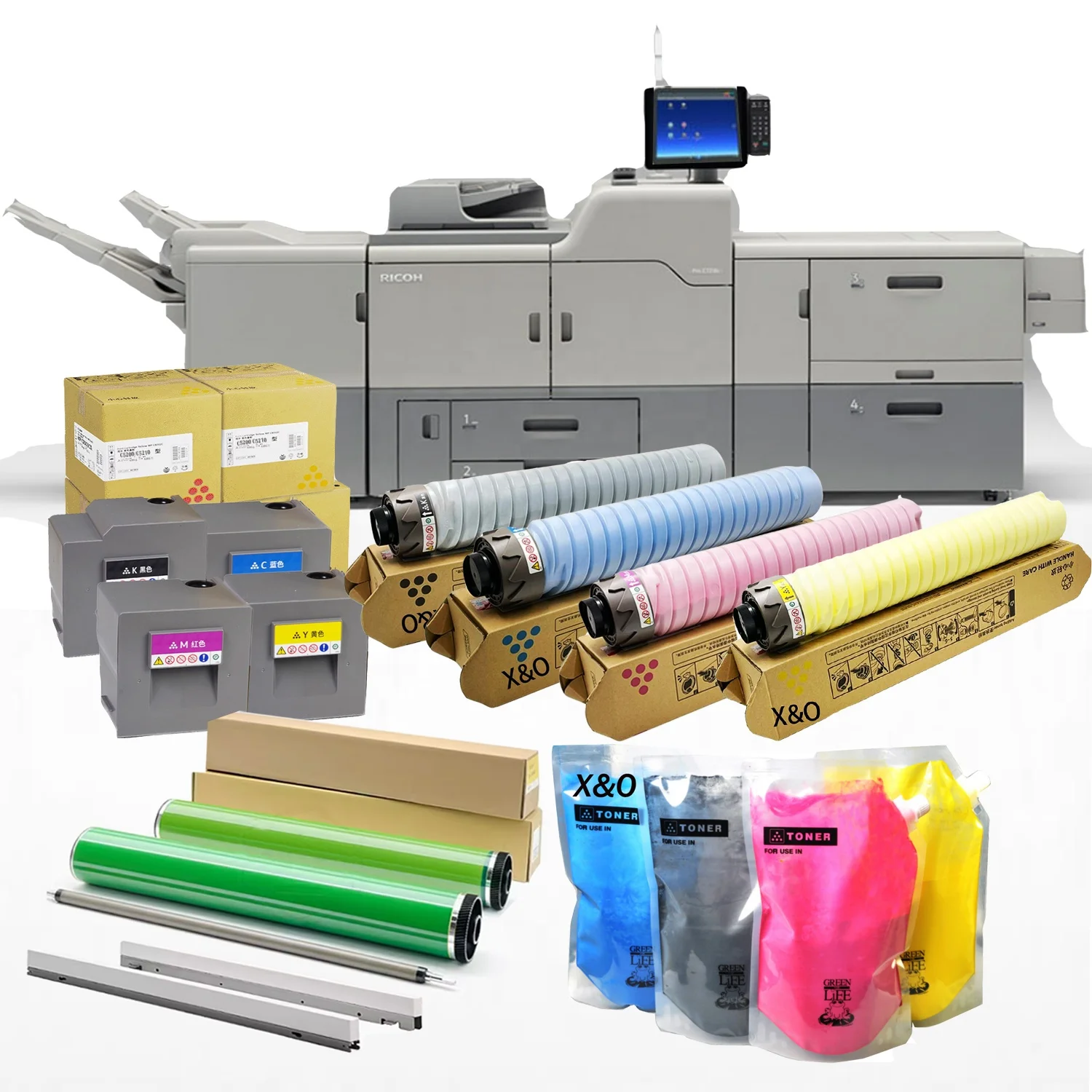 Spare Parts Drum Fuser Developer Unit Toner Powder for Ricoh Pro C5100 5100s 5100 C5200s 5200 c5300s 7100 7200 C7100 C7200 C9100