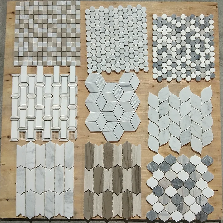 Nature Stone 300*320mm White Grey Marble Mediterranean Interior Wall Decor Hotels Porcelain Travertine Granite Slate Metal