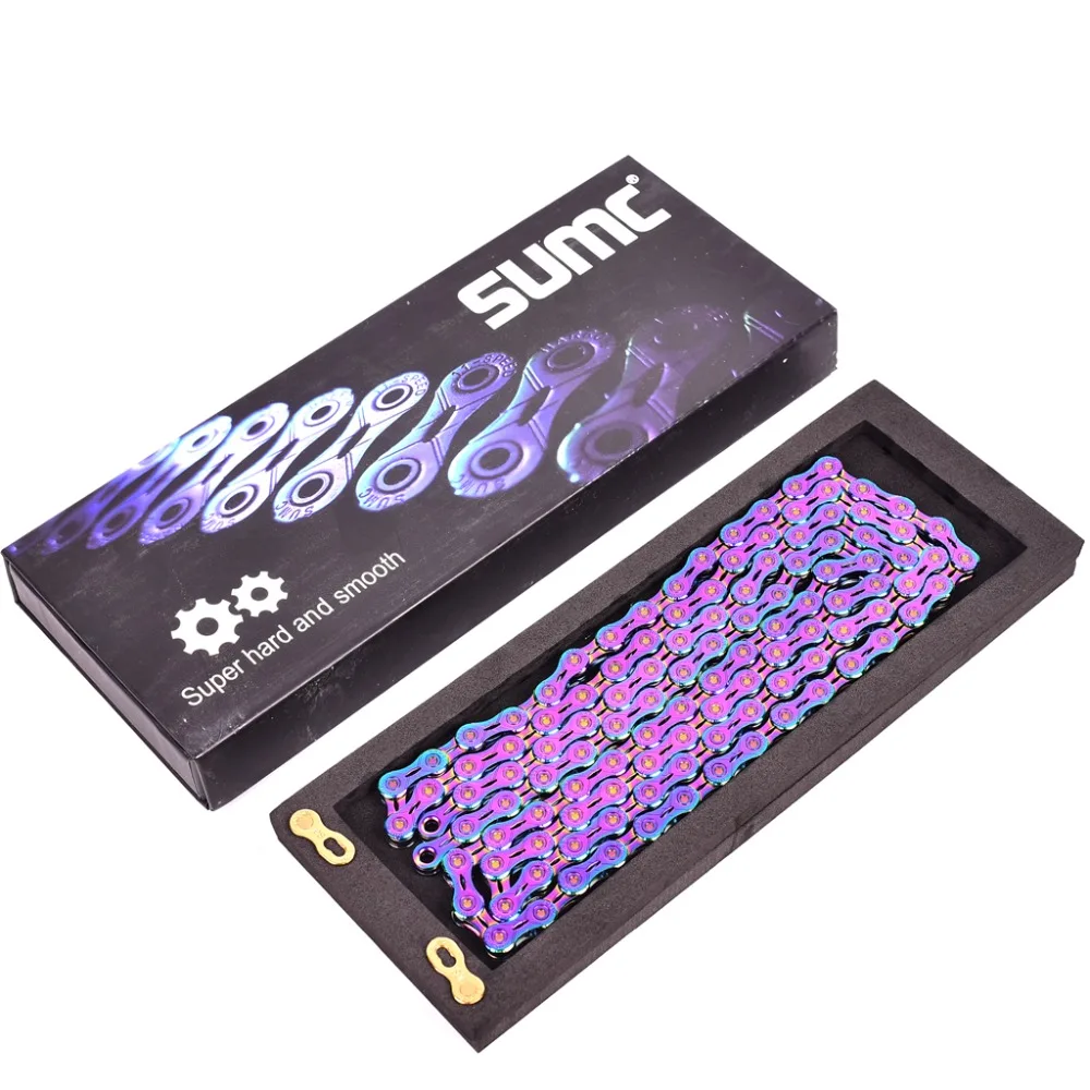 
SUMC Bicycle Chain 116 Links 9/10/11/12 speed EL Chains Mountain Road Bike Rainbow chain 