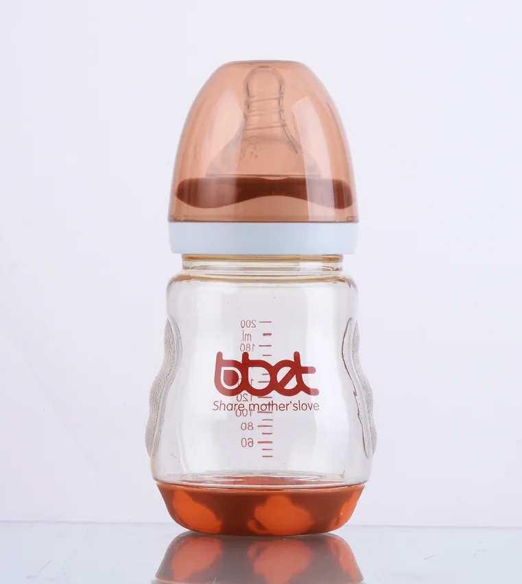 PPSU feeding bottles baby bottle with thermometer 200ml baby milk feeding bottle  High Temperature Resistance