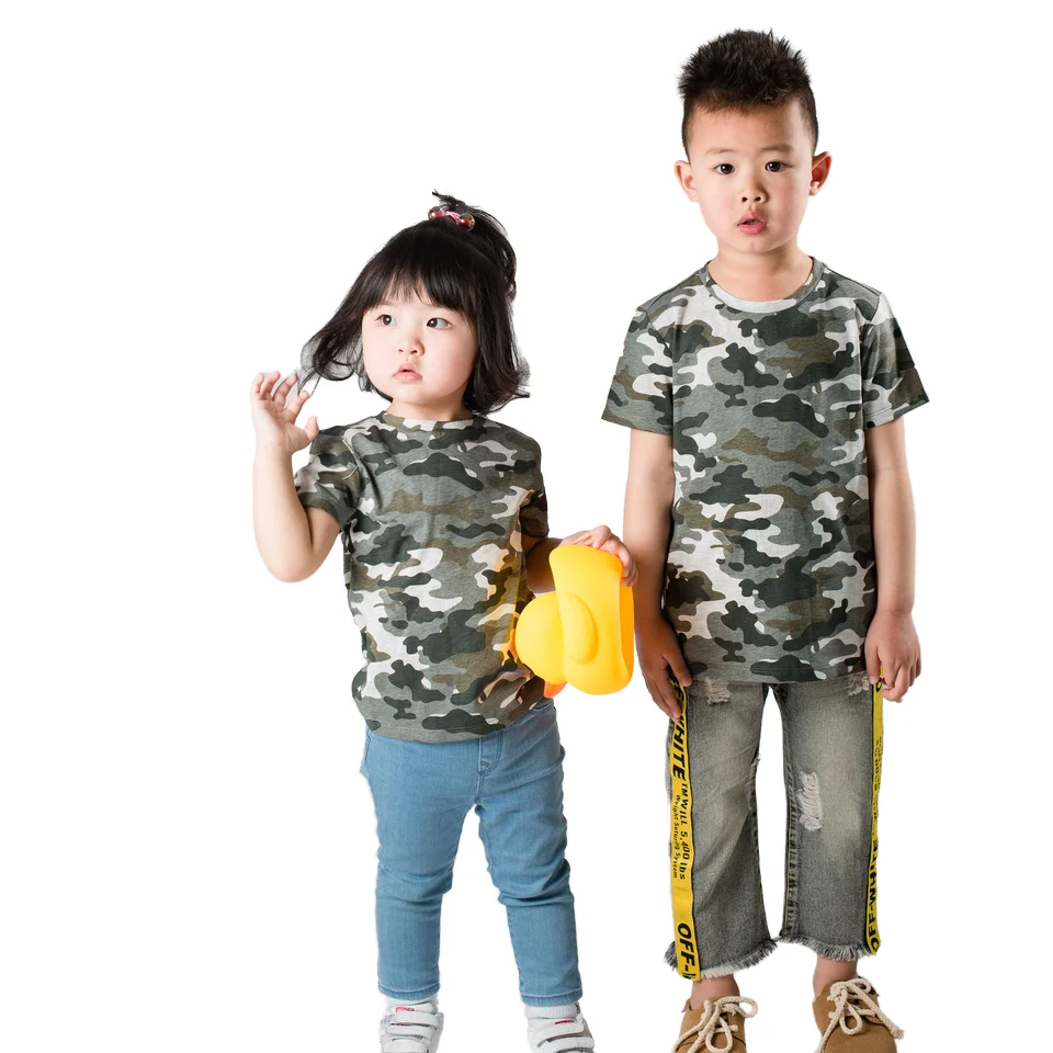 Hot Sell Fashion Girl Children Clothing  Round Neck Short-Sleeved Baby girls and boys T-Shirt