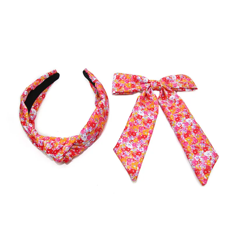 Shenglan Bows Hair Clip Flower Ribbon Ponytail Holder Eco-Friendly Clips for Women Girls Teens Headbands with Crystal Stones