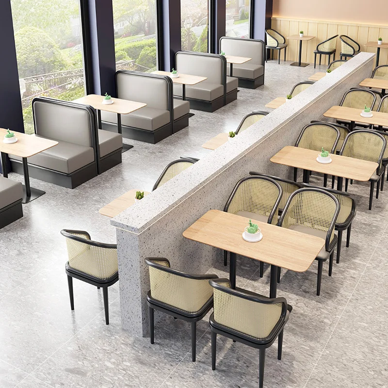 Customized restaurant tables and chairs dessert burger western restaurant dining chairs restaurant furniture booth seat sofa