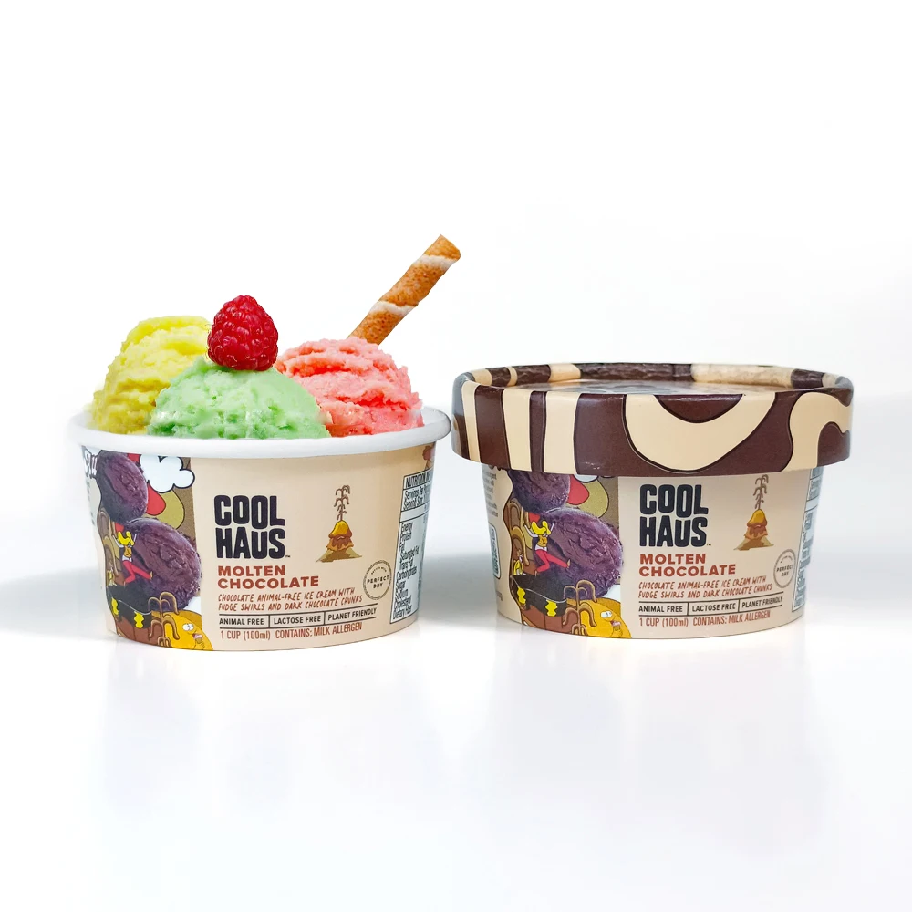 3 4 6 8 12 16 oz 120 150ml customized ice cream bowl ice cream cup packaging with lid small ice cream cup