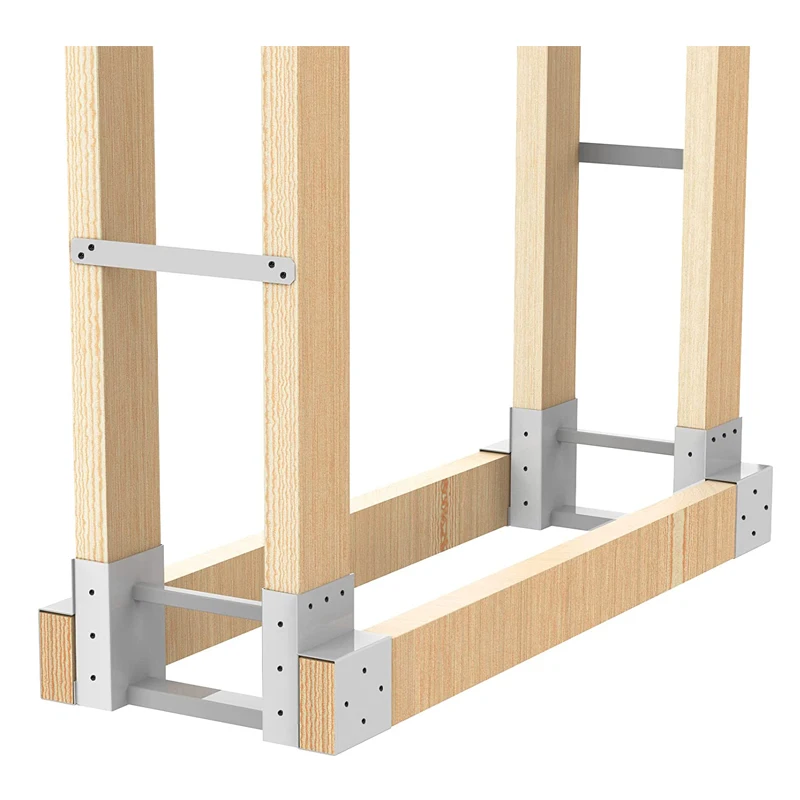 Custom Modern Design Garden Small Firewood Log Storage Rack Outdoor Wrought Iron Steel Firewood Rack Bracket Log Holder