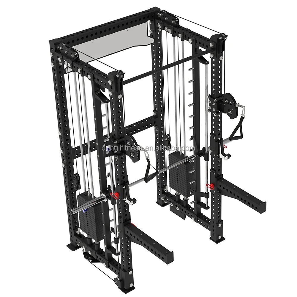 Factory Direct Wholesale Multifunction Power Rack Dual Cable Crossover Strength Training Gym Equipment
