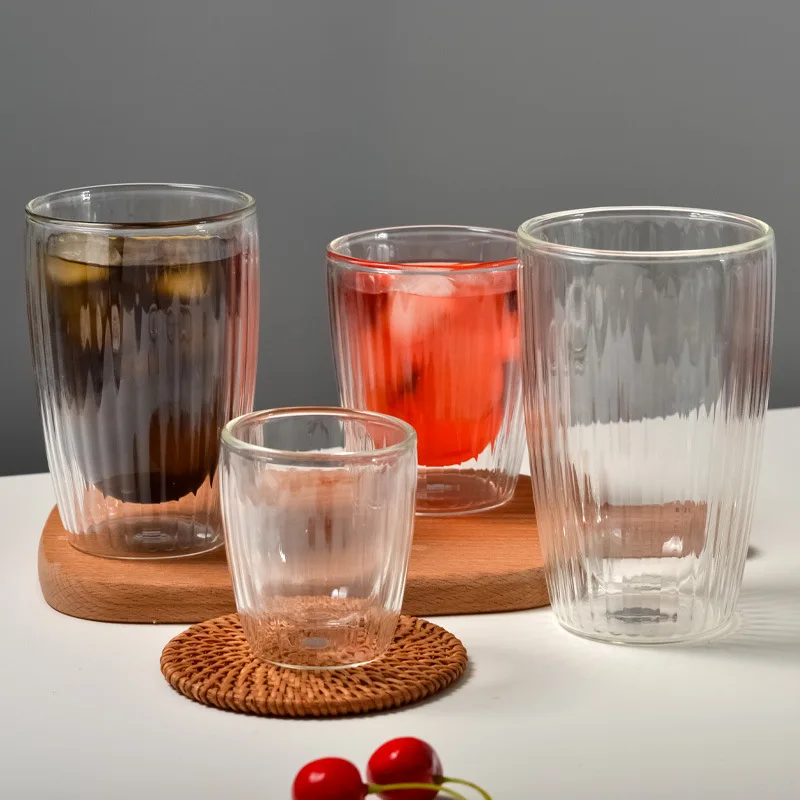 Eco-friendly Insulated Reusable Fancy Cheap Handmade Clear Double Wall Glass 250ml Cappuccino Coffee Cups and Mugs