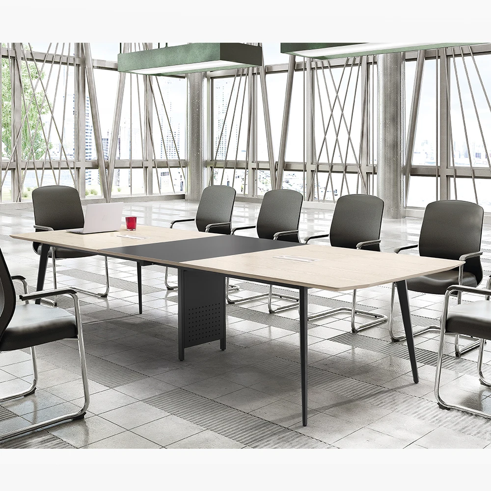 high quality modern Rectangle meeting table boardroom table conference table metal legs genova Office furniture