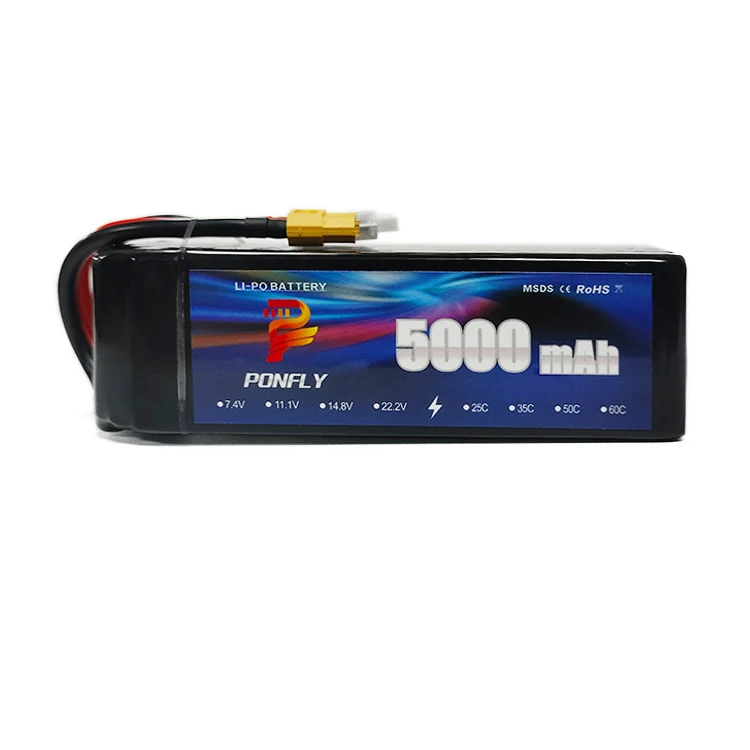 Аккумулятор PONFLY 5000mAh FPV Для дрона 6S 22 2 V 70C литий-полимерный аккумулятор 2S 3S 4S 7 4 11 1 14 8 Липовая батарея для радиоуправляемого