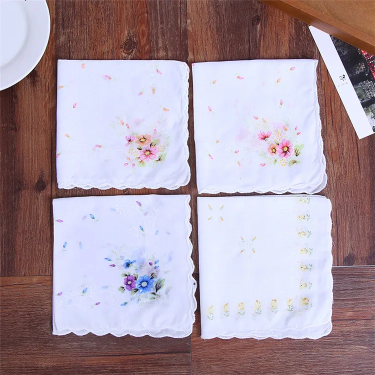 
Fashionable 100% cotton lady handkerchief woven printing square handkerchief 