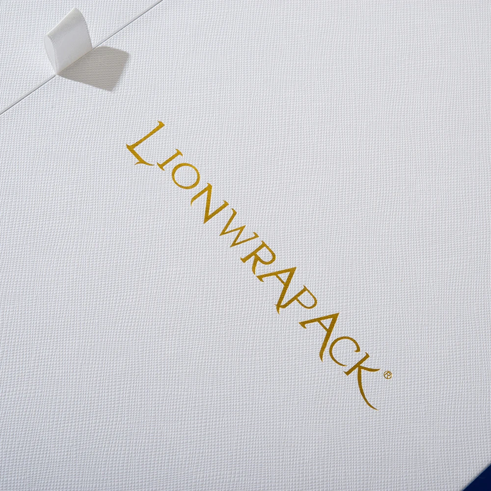 Lionwrapack Custom Logo Gift Boxes Eco-Friendly Recyclable Paper Packaging Large Clothing Shipping Boxes Textured Art Paper Box