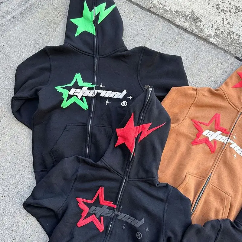 Free Design Logo Expansion Print Embroidered Plain Jogging Jacket Hem Striped Full Zipper Anime Jacket