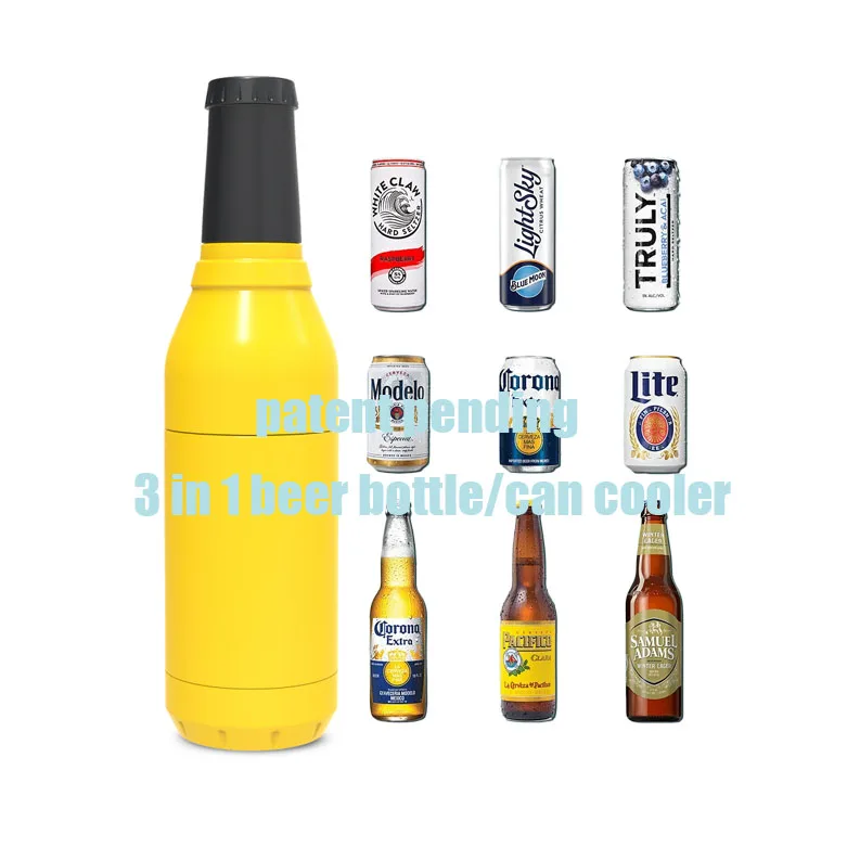 Полуночная мраморная Изолированная Двойная Стенка из нержавеющей стали 12 унций замороженный пивной изолированный рукав пивная бутылка охладитель банки с ручкой