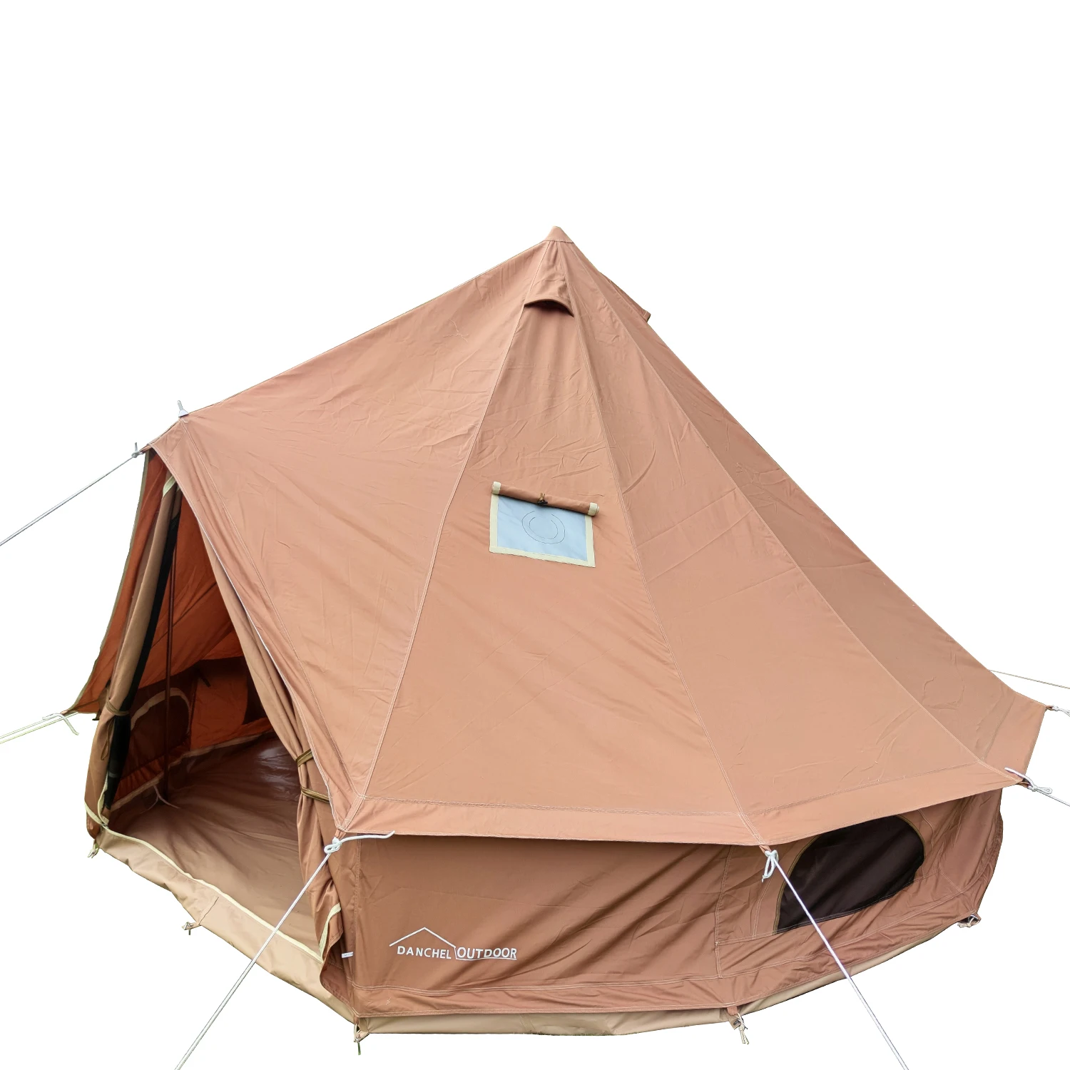 USA warehouse Canvas Bell Tent 4 Season Glamping Tents for Camping, Yurt Tent House for 4/6/8 Adults Living