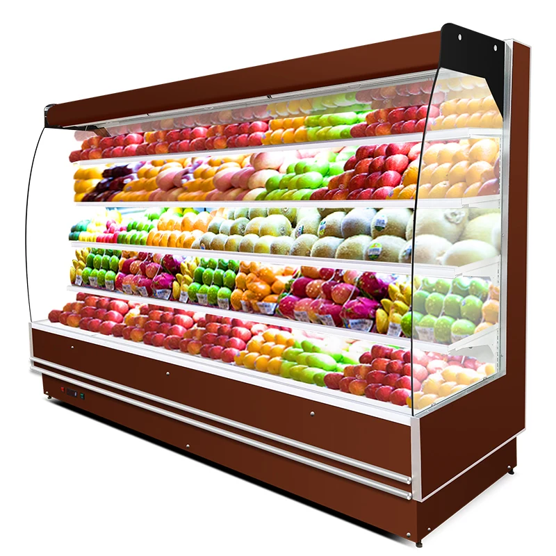 
AIhaosi New Air Cooling Commercial Dairy Products Air Curtain Display Meat Supermarket Open Chiller Customized Fresh Keeping 