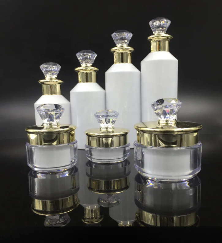 100ml~500ml Toner makeup water pure dew skin care serum lotion bath gel plastic sub-packaging bottle with Gold Cover