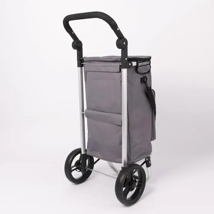 Factory Hot Sale Aluminium Alloy Foldable Shopping Cart Trolley 2 Wheels Shopping Mall Trolley