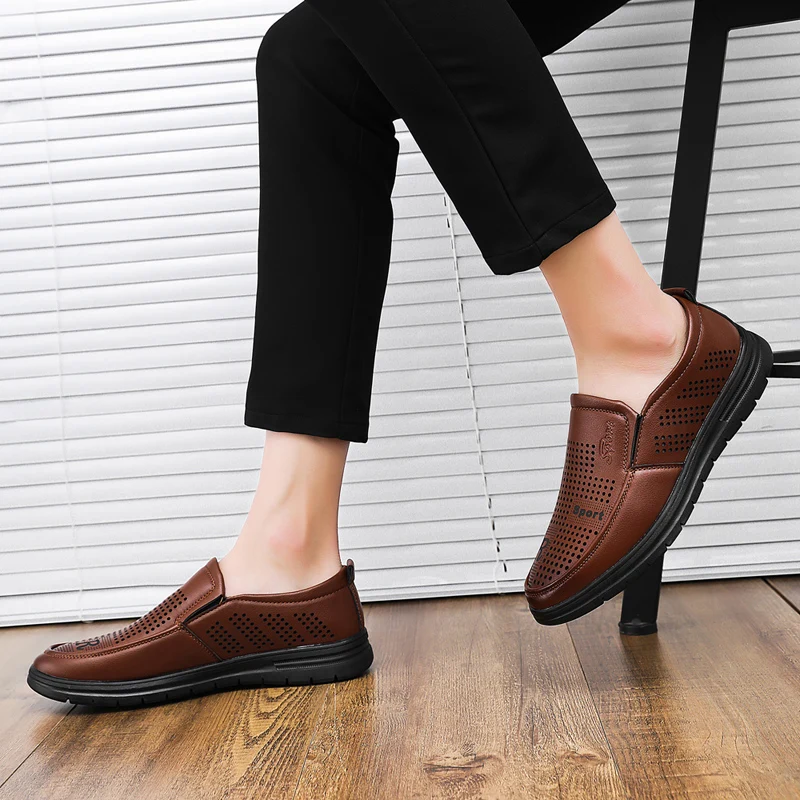 Оптовая продажа, модная повседневная обувь из искусственной кожи, мужские сандалии