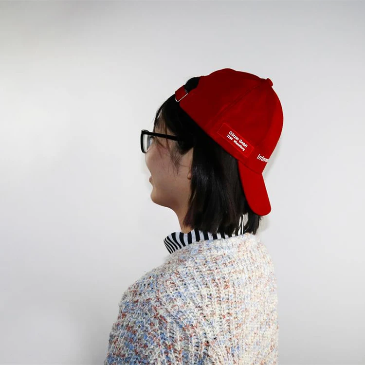 Custom Logo Promotion Plain Red Cotton Baseball Cap Hats 5-panel Ports Caps
