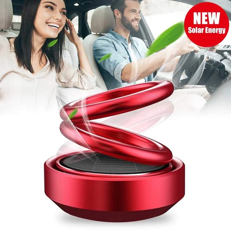 Solar Car Aromatherapy Essential Oil Diffuser 360 Double Ring Rotating Design Car Perfume Air Purifier Car Fragrance 2021