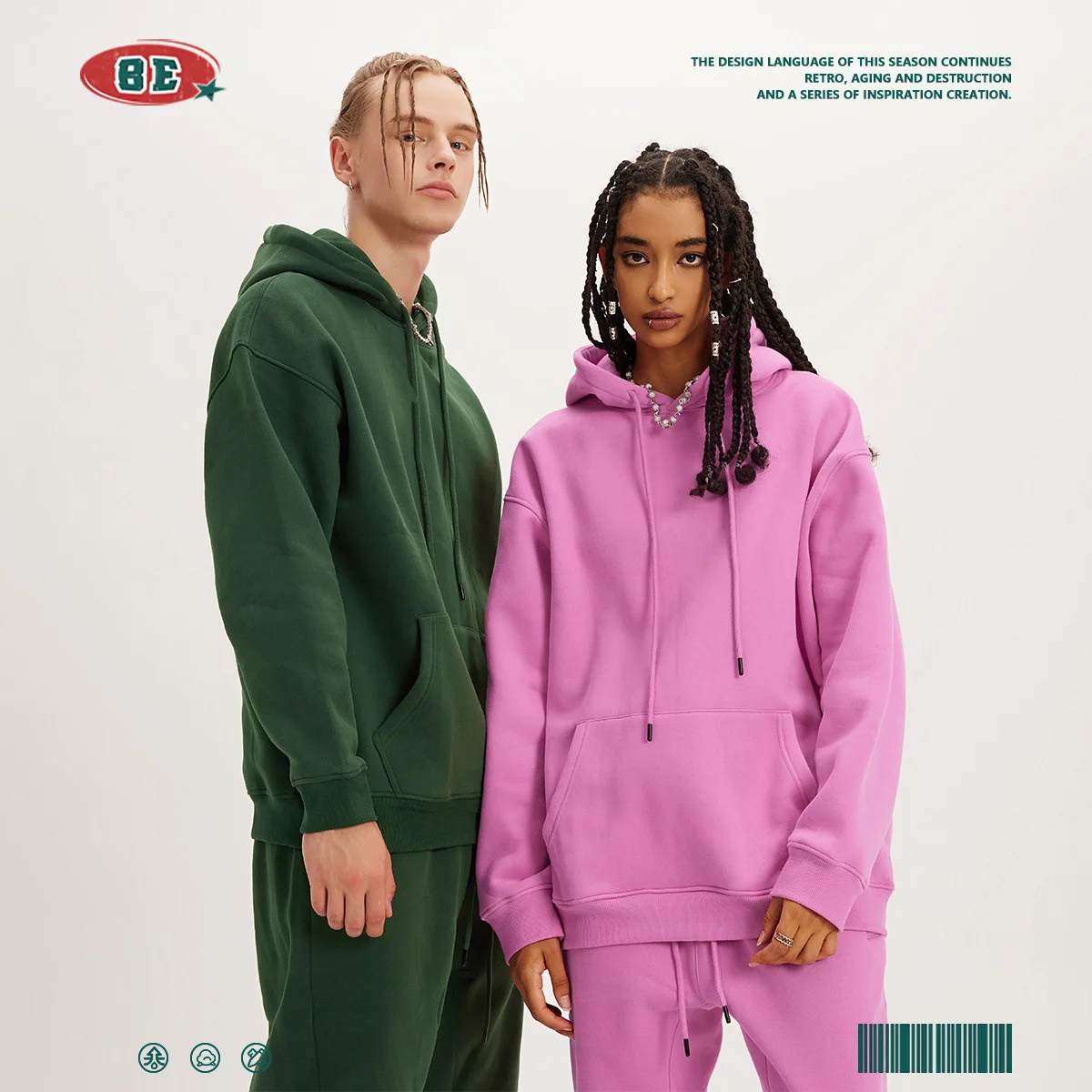 Solid Color Blank Sweater 345g Couples Wear 36colors Velvet Hooded Sweater for Men and Women