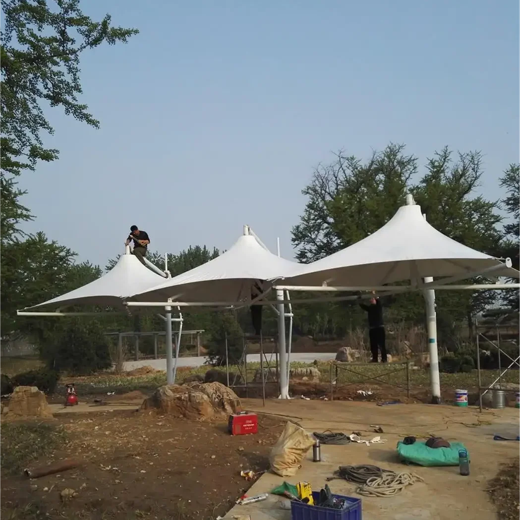PVDF Roof Cover Canopy Tensile Membrane Structure For Park