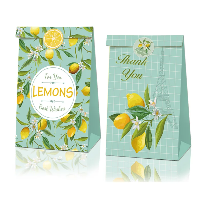 Fruit Lemon Hawaii Wedding Birthday Party Gift Bag Birthday Dessert Candy Bag Gift Paper Bags