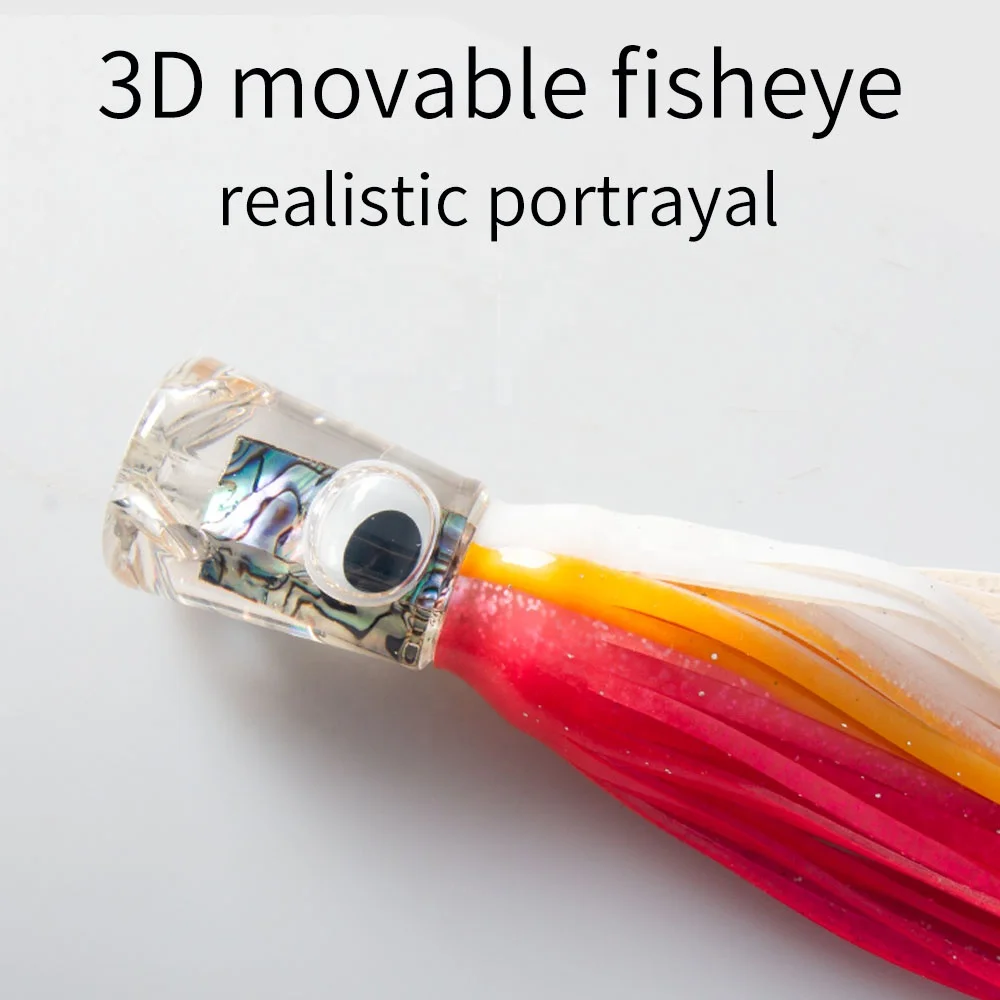 9in 98g /11in 163g Abalone Shell Resin Head Wahoo Trolling Lures Tuna Fishing Bait for Trolling